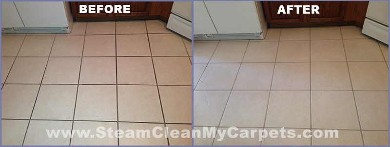 Kitchen Tile and Grout Before-After